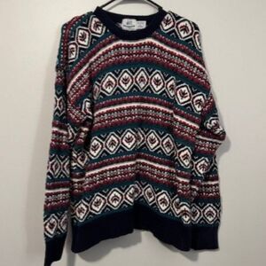 Men's 417 Van Heusen Crew Neck Long Sleeve Christmas Sweater Size Large